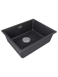 Мойка LUMI 55UNI, IT-GRANIT, LU55-BL, черный гранит, 555х460, Paulmark