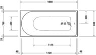 ����� ��������� Duravit D-Neo 700475 1800�800�485 ������������, ���� ������ ��� �����, �����