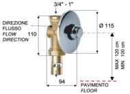 Кран порционный 1" (3/4") Remer Tempor TE171, хром