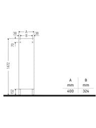 ���� Duravit L-Cube 400�1320�243 ���������, 3 �����, ����� �����, ����� ������� LC1168L1818
