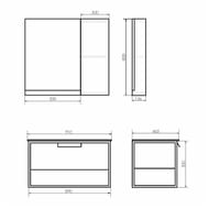 Тумба COMFORTY Бонн-90 (910х500х465) подвесная, с раковиной, дуб темный 00-00003466
