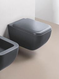 Унитаз подвесной Cielo SHUI COMFORT (375х550х375) безободковый Rimles, цвет Cemento SHCOVSK CM — изображение 2