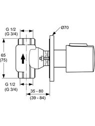Запорный клапан Ideal Standard CERATHERM 100 A4656AA внешняя часть — изображение 2