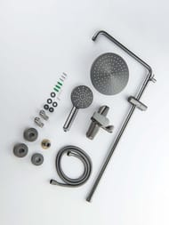 Душевая система Aquatek Бетта AQ2160BGM для душа, однозахватный, верхний и ручной душ, сталь оруж