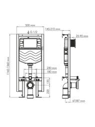 Инсталляция для унитаза WasserKRAFT Vils с клавишей смыва, цвет: золото 56TLT.010.ME.MG04