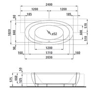 ����� LAUFEN ILBAGNOALESSI ONE 2.4497.0.000.695.1 (2030�1020�575) ���������������, �����-����������, LED, ������