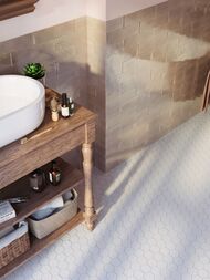 Мозаика керамическая Starmosaic Hexagon small White Glossy (272х282х6) белая IDL1001 (шт.) — миниатюра 2