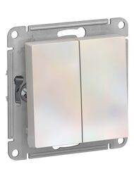 Переключатель Systeme Electric ATLASDESIGN 2-клавишный схема 6 10АХ механизм жемчуг ATN000465