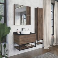 Тумба COMFORTY Порто-75 (755х645х520) с раковиной, со столешн., дуб темн.-коричн. 00-00008926