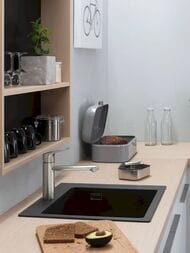 Мойка из гранита Hansgrohe S51 43312170 (560х510) врезная, отвер.под смес., черный графит — изображение 7