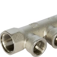 Коллектор VALTEC 3/4" на 3 выхода 1/2"В магистральный без кранов, никель VTc.550.N.0503 — изображение 3