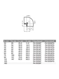 Уголок 125х125мм, 90°, для полипропиленовых труб, PRO AQUA PA13026P
