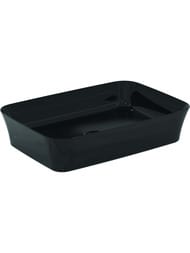 Умывальник IPALYSS Ideal Standard (550х380х125) накладной, без перелива, черный глянец E2076V2 — миниатюра 1