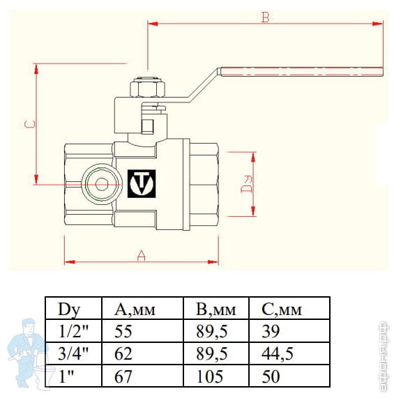 Кран дренажный со спускником 1/2\"ВВ VALTEC BASE красная ручка VT.245.N ...