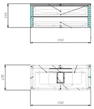 ����� ��� �������� Diamante Lambrador LAM120-2 CR 1200�500��, ���������, 2 ��., RAL 1015 ������/����