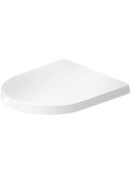 Сиденье для унитаза Duravit Balcoon 374 x 438 с микролифтом, петли сталь, белое глянцевое 0027790000 — миниатюра 1