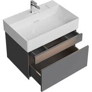 Тумба под раковину KERAMA MARAZZI TECNOLOGICA Logica подвесная с ящиками 670х460х403, стальной серый LOG.70.2\ST