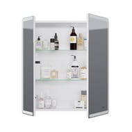 Зеркальный шкаф Dreja Point 70 (700х800х150) с подсветкой, с розеткой, 2 дверцы, белый 99.9033