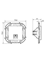 Розетка LEGRAND INSPIRIA компьютерная RJ 45 категория 5е UTP  алюминий 673827