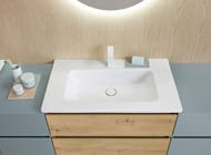 Тумба с раковиной Burgbad Lin20 830х622х495 подвесная, 2 ящика, дуб кашемир SGHF083F5355 — изображение 4