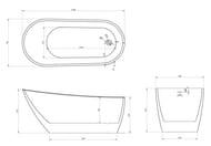 Ванна акриловая Abber (1300х700) отдельностоящая, слив-перелив, белый AB9353-1.3