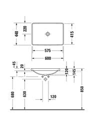 ���������� ������������ Duravit D-Neo 03586000791 600�440�120 �������, ���. ��� ���������, �����