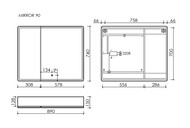 Зеркало-шкаф SANCOS Mirror (890х150х740) подвесное,LED-подсв.,сенсорное управ.,дуб чарльстон MI90ECH