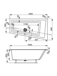 ����� ��������� VAGNERPLAST CAVALLO OFFSET 160 R (1600�900�450) �������, ������ VPBA169CAV3PX-04
