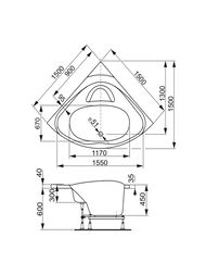 ����� ��������� VAGNERPLAST ATHENA 150 (1500�1500�450) �������, ����� VPBA150ATH3E-04