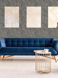 Обои виниловые на флизелине Grandeco Maison MN 2013 (0,53х10,05) листья, серые (рул.)