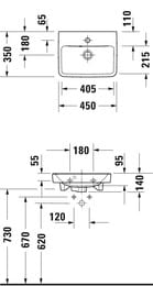 ���������� ��������� Duravit No.1 450�350 ��, �������, ��������� ��� ���������, ����� 07434500002