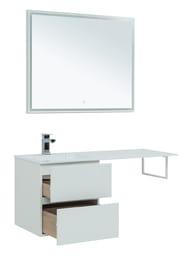 Тумба с раковиной Aquanet Алвита 120 L (1200х526х480) левая, подвесная, 2 ящика, белая 243773