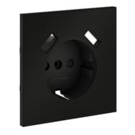 Накладка для розетки с/з и защитными шторками, с USB A+A Voltum S70 VLS000908, черный матовый