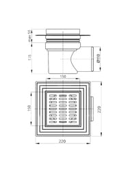 ������� ���� Alcaplast APV10 (150x150/110) ���. ��������, ������ �����������, ������� ����� �������