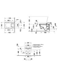 Унитаз подвесной Duravit Viu 370х570х400 безободковый, HygieneGlaze, цвет: белый 2511092000
