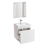 Geberit Renova Тумба с раковиной 60 см, белый глянец +Зеркало Option Basic с подсветкой 529.915.01.6