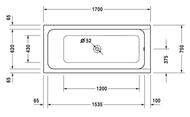 ����� ��������� Duravit D-Code 1700�750 ������ � ������, ����� 700099000000000