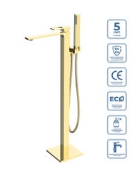 Смеситель для ванны/душа BelBagno LUCE LUC-FMT-ORO напольный, золото