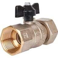 Кран шаровый STOUT 1"ВВ с накидной гайкой, прямой, бабочка, SVB-0009-000025