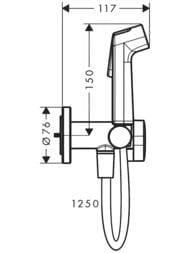 Гигиенический душ Hansgrohe Bidette S с держателем, шланг 1250мм, цвет хром 29232000 — миниатюра 2