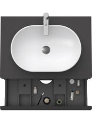 Тумба под раковину Duravit D-Neo 800х550х644мм, подвесная, 2 ящика, графит матовый DE4967004490000 — изображение 4