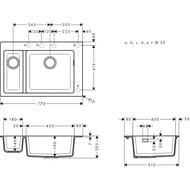 ����� �� ������� Hansgrohe S51 43315170 (770�510) �������, ������ ������