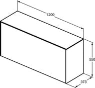 Тумба под раковину Ideal Standard CONCA 1200x373x550 2 ящика, антрацит, со столешницей T4320Y2 — изображение 5