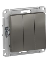 Выключатель Systeme Electric ATLASDESIGN 3-клавишный схема 1+1+1 10АХ механизм сталь ATN000931