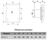 Вентилятор DICITI BREEZE D100 накладной, 90 м3/ч, 25дБ, обр.клапан, Gray metal BREEZE 4C Gray metal