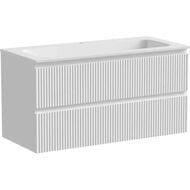 Тумба под раковину SANCOS Snob R (995x445x500) подвесная, два ящика, Bianco SNR100W