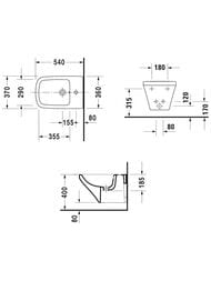 ���� ��������� DURAVIT DuraStyle 370�540�320 ��������� ��� ���������,�������,�������� WG 22821500001