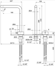 ��������� ��� �������� Fantini Fukasawa ������� ��������������, ����� 19��, �������� PVD A107WF