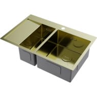 Мойка Omoikiri AKISAME 78-2-LG-R (780х510х200) большая чаша справа, светлое золото 4973088