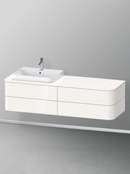 Тумба под раковину слева Duravit Happy D.2 Plus 1600х408х550 4 ящика, белый глянец HP4963L2222 — изображение 2
